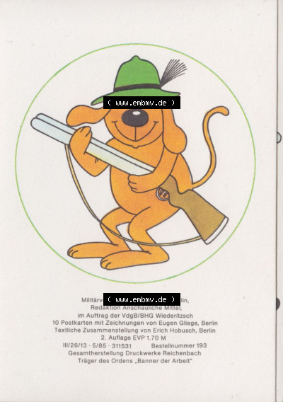 Ansichtskarten DDR Comics, Jäger mit Hund von 1986, Auf den Hund gekommen vom Militärverlag der DDR (VEB) - Berlin, Comics gezeichnet... Sammlung