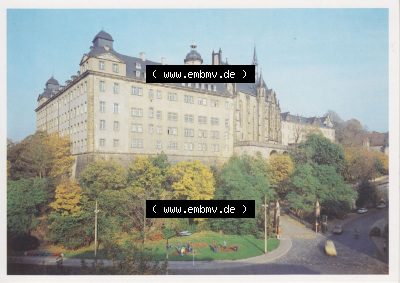 Ansichtskarten DDR Bezirk Leipzig, Kreis Altenburg, Schloss Altenburg 1988, Schloss Altenburg mit Konzerthalle Schlosskirche (1).... Sammlung