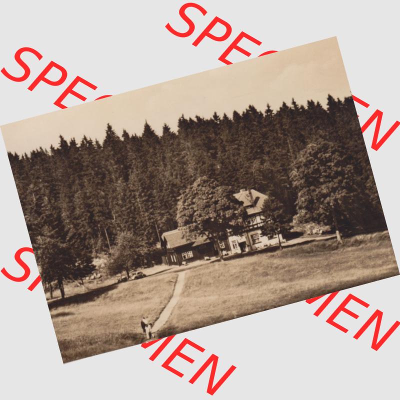 Alte Fotos DDR Bezirk Suhl, Kreis Schmalkalden-Meiningen, Stadt Oberhof Ansicht von 1962, 5512 Obere Schweizer-Hütte. Sammlung