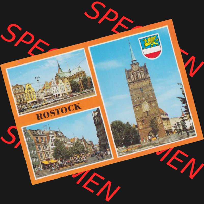 Ansichtskarten DDR Bezirk Rostock, Stadtkreis Rostock, Hansestadt Rostock Ernst-Thälmann-Platz, Kröpeliner Straße und Tor. Alte Ansicht in der DDR Bezirk Rostock,... Sammlung