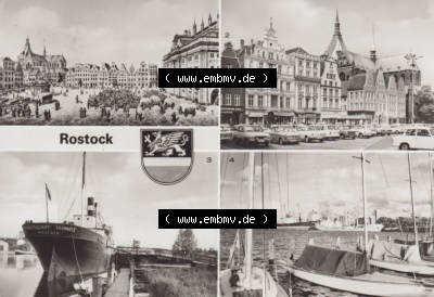 Ansichtskarte DDR Bezirk Rostock, Stadtkreis Rostock, Hansestadt Rostock Ansicht 1983, Neuer Markt von Rostock, Pionierschiff... Sammlung