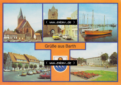 Ansichtskarten DDR Bezirk Rostock, Kreis Ribnitz-Damgarten, Barth Barth, Kirche, Dammtor, Hafen, Marktplatz, Platz der Freiheit.... Sammlung