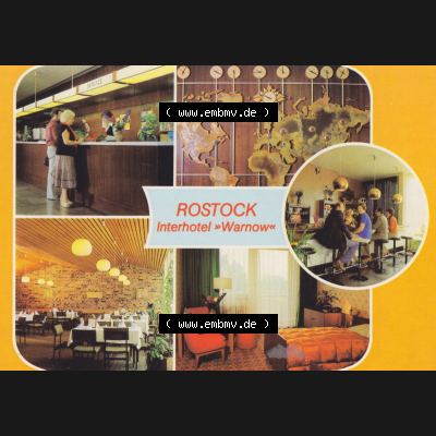 Ansichtskarten DDR Bezirk Rostock, Stadtkreis Rostock, Hansestadt Rostock 1981, Rostocker Interhotel Warnow. DDR Bezirk Rostock, Stadtkreis Rostock, Hansestadt Rostock... Sammlung