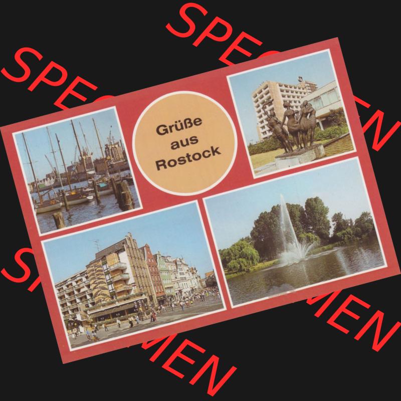 Ansichtskarten DDR Bezirk Rostock, Stadtkreis Rostock, Hansestadt Rostock Blick vom Gehlsdorf über die Warnow, Plastik am Interhotel Warnow. DDR Bezirk Rostock, Stadtkreis... Sammlung