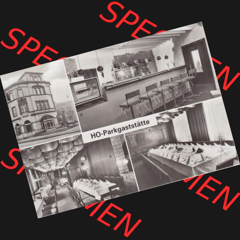 Alte Historische Ansichtskarte DDR Bezirk Karl-Marx-Stadt, Kreis Zwickau, Stadt Zwickau der DDR, Zwickauer HO-Gaststätten 1983, HO-Parkgaststätte. Alte Ansichtskarte... Sammlung