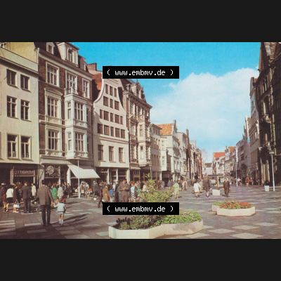 Alte Ansichtskarte mit Ansichten der DDR Bezirk Rostock, Stadtkreis Rostock, Hansestadt Rostock 1978, Rostocker Kröpeliner Straße. Alte Ansicht in der DDR Bezirk Rostock,... Sammlung