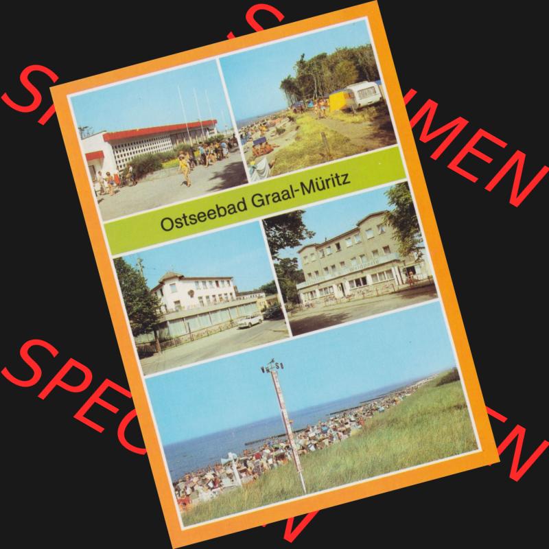Alte Ansichtskarte DDR Bezirk Rostock, Kreis Rostock, Ostseebad Graal-Müritz 1985, Broilergaststätte, Zeltplatz Uhlenflucht, Hotel, Konsum-Gaststätte... Sammlung