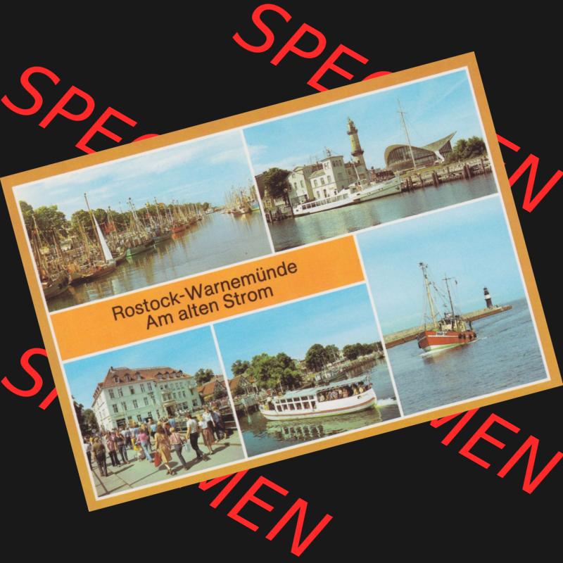Ansichtskarte DDR Bezirk Rostock, Stadtkreis Rostock, Hansestadt Rostock Ansicht 1985, Alter Strom, Leuchtturm und Teepott, FDGB-Erholungsheim, Mehrbildkarte.... Sammlung