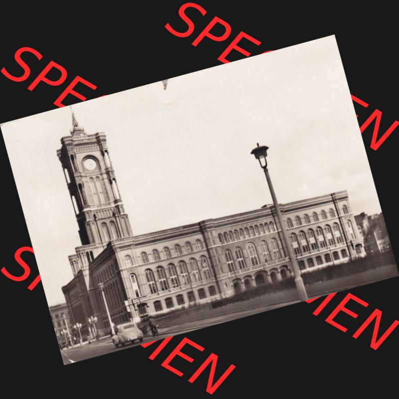 Ansichtskarten DDR Bezirk Berlin, Stadt Berlin in schwarzweiß 1960, Rathaus von Berlin. Stadtansichten der Stadt Berlin, mit Ansicht in Schwarzweiß der Hauptstadt der... Sammlung