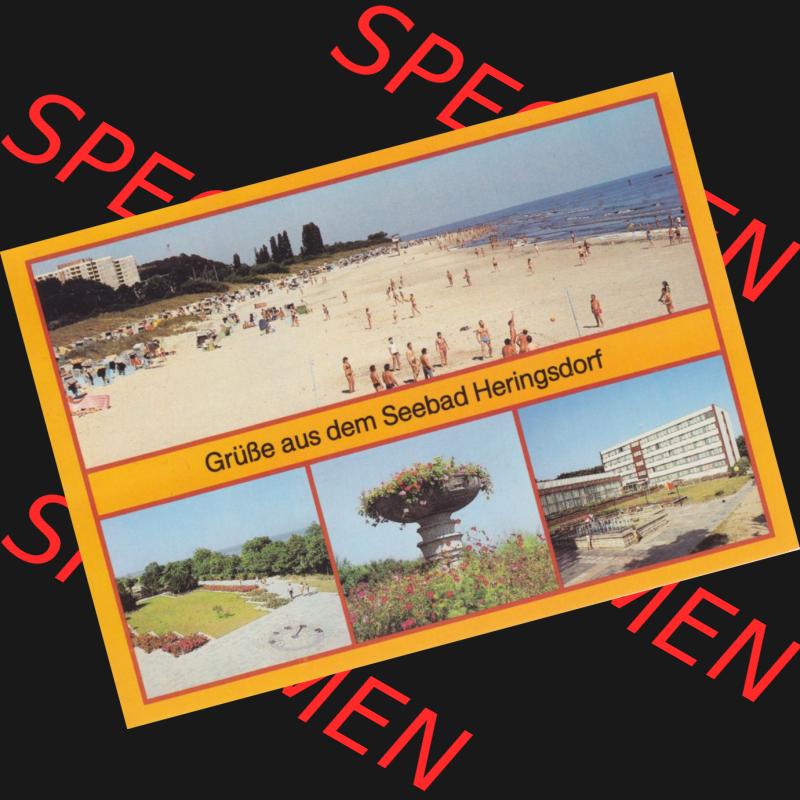 Alte Ansichtskarte DDR Bezirk Rostock, Kreis Wolgast, Seebad Heringsdorf 1986, FDGB-Erholungsheim Erich Weinert, Strand, Promenade mit Sonnenuhr. Alte Ansichtskarte... Sammlung
