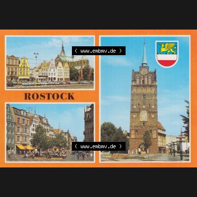 Ansichtskarten DDR Bezirk Rostock, Stadtkreis Rostock, Hansestadt Rostock Ernst-Thälmann-Platz, Kröpeliner Straße und Tor. Alte Ansicht in der DDR Bezirk Rostock,... Sammlung