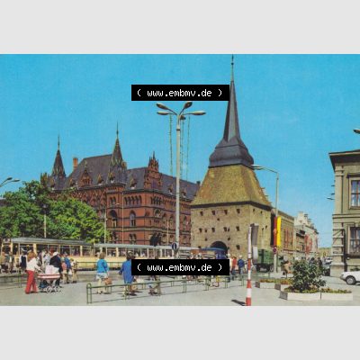 Ansichtskarten DDR Bezirk Rostock, Stadtkreis Rostock, Hansestadt Rostock 1976, Rostocker Steintor. Alte Ansicht in der DDR, Bezirk Rostock, Stadtkreis Rostock,... Sammlung
