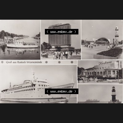 Ansichtskarte DDR Bezirk Rostock, Stadtkreis Rostock, Hansestadt Rostock-Warnemünde Ansicht 1981, Am Alten Strom - Hotel Neptun, Gaststätte Teepott und Leuchtturm,... Sammlung