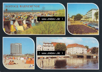 Ansichtskarte DDR Bezirk Rostock, Stadtkreis Rostock, Hansestadt Rostock Ansicht 1981, Rostock-Warnemünde Strand, Hotel Neptun,... Sammlung