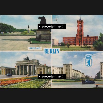 Ansichtskarte DDR Bezirk Berlin, Stadt Berlin Ansicht in Farbe 1961, Gruß aus Berlin. Stadtansichten der Stadt Berlin, mit Ansicht in Farbe / Color der Hauptstadt der... Sammlung