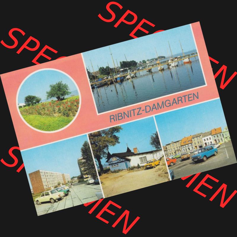 Alte Ansichtskarte DDR Bezirk Rostock, Kreis Ribnitz-Damgarten, Stadt Ribnitz-Damgarten 1985, Grünanlagen am Segelhafen, Gdansker Straße. Alte Ansichtskarte mit... Sammlung