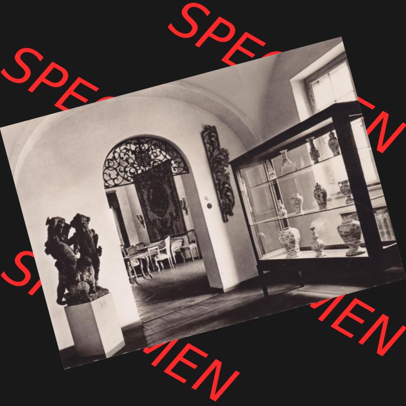 Ansichtskarten DDR Bezirk Berlin, Stadt Berlin in s/w / schwarzweiß, Graphokopie H. Sander K.G. Berlin 1961, Märkisches Museum, Fayencen-Raum.... Sammlung