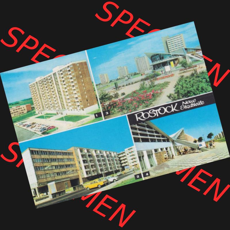 Alte Ansichtskarte mit Ansichten der DDR Bezirk Rostock, Stadtkreis Rostock, Hansestadt Rostock 1974, Lütten Klein, Evershagen, Südstadt. Alte Ansicht in... Sammlung