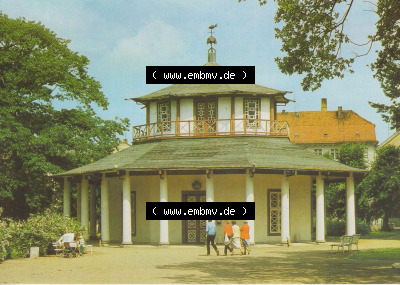 Stadt Bad Doberan 1986, Weißer Pavillon am Kamp. Alte Ansichtskarte Sammlung