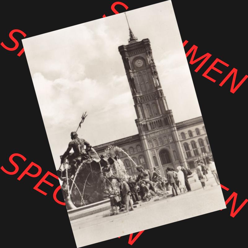 Ansichtskarten DDR Bezirk Berlin, Stadt Berlin in s/w / schwarzweiß, Verlag Felix Setecki, Berlin 1970, Neptun-Brunnen und Rathaus. Alte Stadtansichten der... Sammlung