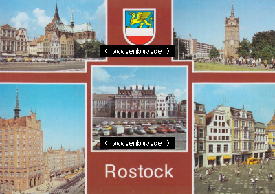 Ansichtskarte DDR Bezirk Rostock, Stadtkreis Rostock, Hansestadt Rostock Ansicht Ernst-Thälmann-Platz, Kröpeliner Tor, Rathaus,... Sammlung