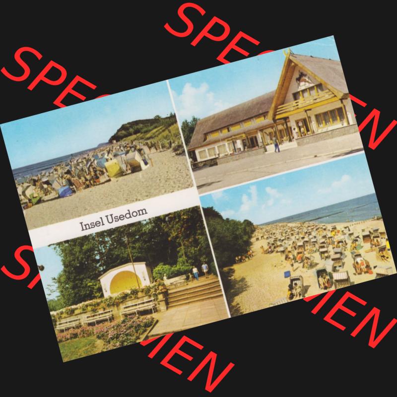 Ansichtskarte DDR Bezirk Rostock, Kreis Wolgast, Insel Usedom 1979, Kölpinsee, Strand, Damerow, Forstferienheim, Koserow, Mehrbildkarte. Alte... Sammlung