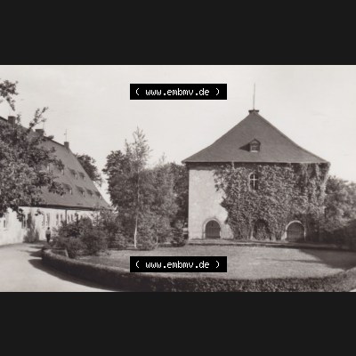 Altes Foto der DDR, Bezirk Karl-Marx-Stadt, Kreis Flöha, Stadt Augustusburg, Ansichten-Mappe von 1977, Brunnenhaus Sammlung