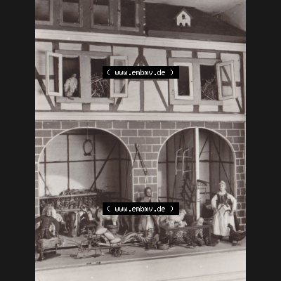 Fotos DDR Bezirk Erfurt, Kreis Arnstadt, Stadt Arnstadt Schloss-Museum Mon Plaisir 1977, Puppenstadt, Bauernhof. Foto aus Fotomappe mit 10 Fotos aus dem Arnstädter Museum... Sammlung