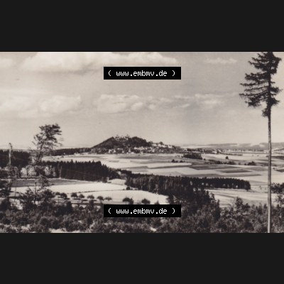 Altes Foto der DDR, Bezirk Karl-Marx-Stadt, Kreis Flöha, Stadt Augustusburg, Ansichten-Mappe von 1977, Blick nach Augustusburg im Erzgebirge Sammlung