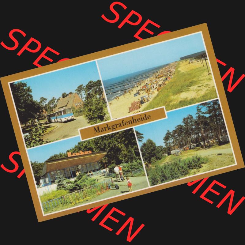 Ansichtskarten DDR Bezirk Rostock, Stadtkreis Rostock, Hansestadt Rostock 1985, Rostock-Markgrafenheide, Buswendeschleife, Strand, Gaststätte "Krakus".... Sammlung