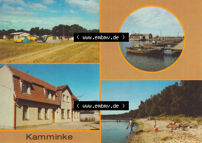 Insel Usedom Ortschaft Kamminke, Campingplatz, Blick zum Hafen, Konsum-Gaststätte "Haffblick" Sammlung