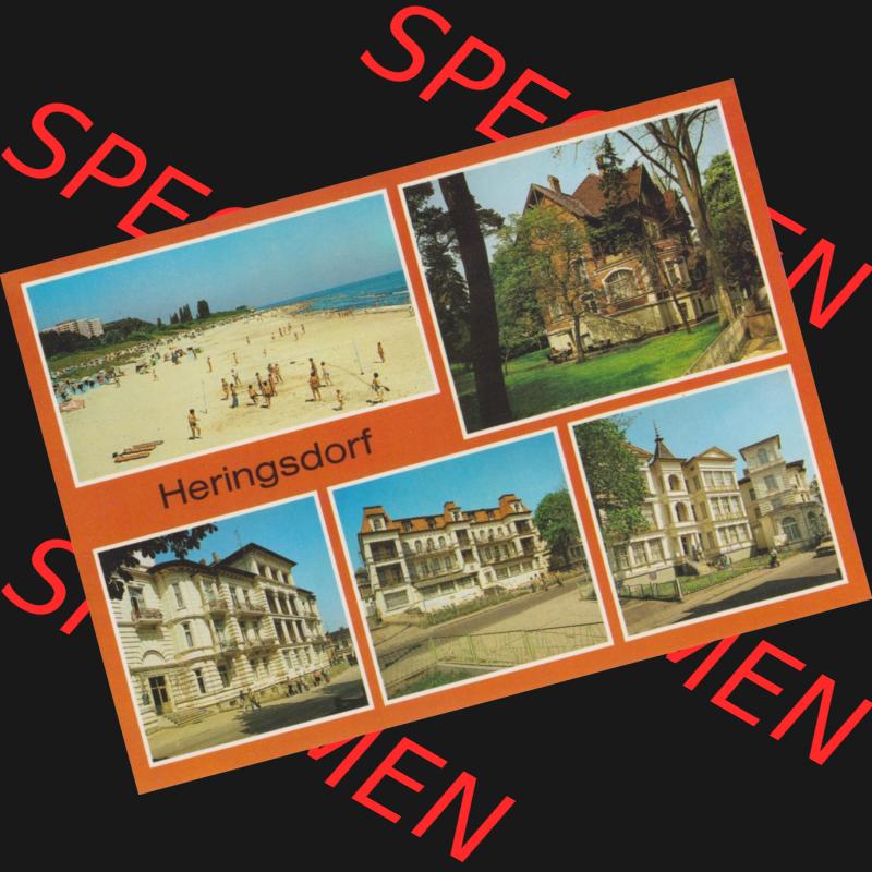 Alte Ansichtskarte DDR Bezirk Rostock, Kreis Wolgast, Seebad Heringsdorf 1986, Strand und 4 x FDGB-Erholungsheime. Alte Ansichtskarte der DDR Bezirk Rostock, Kreis Bad Wolgast,... Sammlung