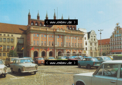 Hansestadt Rostock Rostocker Rathaus. Alte Ansicht in der DDR Sammlung
