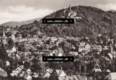 Stadt Wernigerode am Harz 1970, Blick von der Sennhütte. Das alte Foto Sammlung
