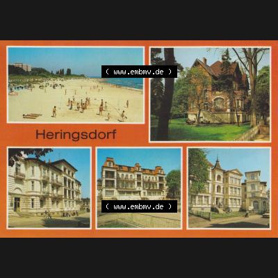 Alte Ansichtskarte DDR Bezirk Rostock, Kreis Wolgast, Seebad Heringsdorf 1986, Strand und 4 x FDGB-Erholungsheime. Alte Ansichtskarte der DDR Bezirk Rostock, Kreis Bad Wolgast,... Sammlung