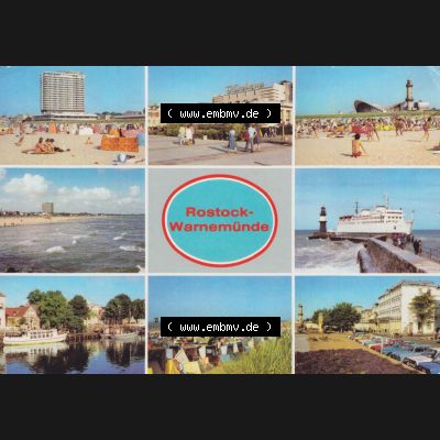 Ansichtskarte DDR Bezirk Rostock, Stadtkreis Rostock, Hansestadt Rostock Ansicht 1980, Kurhaus, Am Strand Mohle Blick zum Hotel Neptun, An der Mohle, Mehrbildkarte.... Sammlung