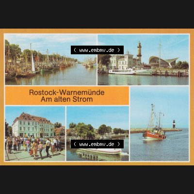 Ansichtskarte DDR Bezirk Rostock, Stadtkreis Rostock, Hansestadt Rostock Ansicht 1985, Alter Strom, Leuchtturm und Teepott, FDGB-Erholungsheim, Mehrbildkarte.... Sammlung