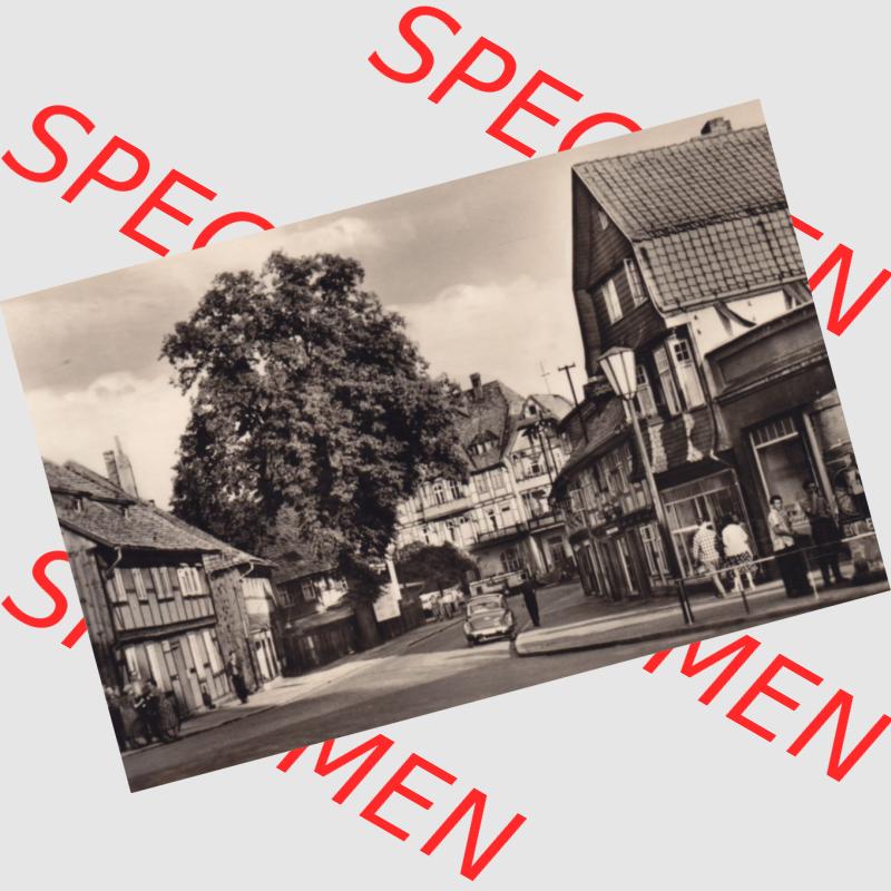 Fotos DDR, Bezirk Magdeburg, Kreis Wernigerode, Gemeinde Ilsenburg / Harz 1965, Ernst-Thälmann-Straße. Das alte Foto wurde 1965 innerhalb einer Foto-Mappe... Sammlung