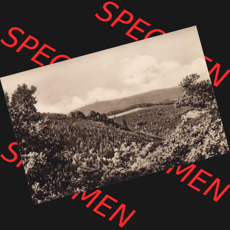 Fotos DDR, Bezirk Magdeburg, Kreis Wernigerode, Gemeinde Ilsenburg / Harz 1965, Blick zum Ilsenstein zum Brocken. Das alte Foto wurde 1965 innerhalb einer Foto-Mappe... Sammlung
