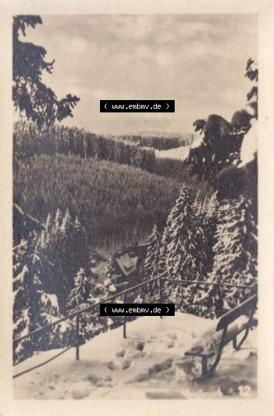 Fotos DDR, Bezirk Erfurt, Kreis Gotha, Tambach-Dietharz in Thüringen, 12 Amateur-Fotos, Foto 12. Der Spittertempel im Winter.... Sammlung