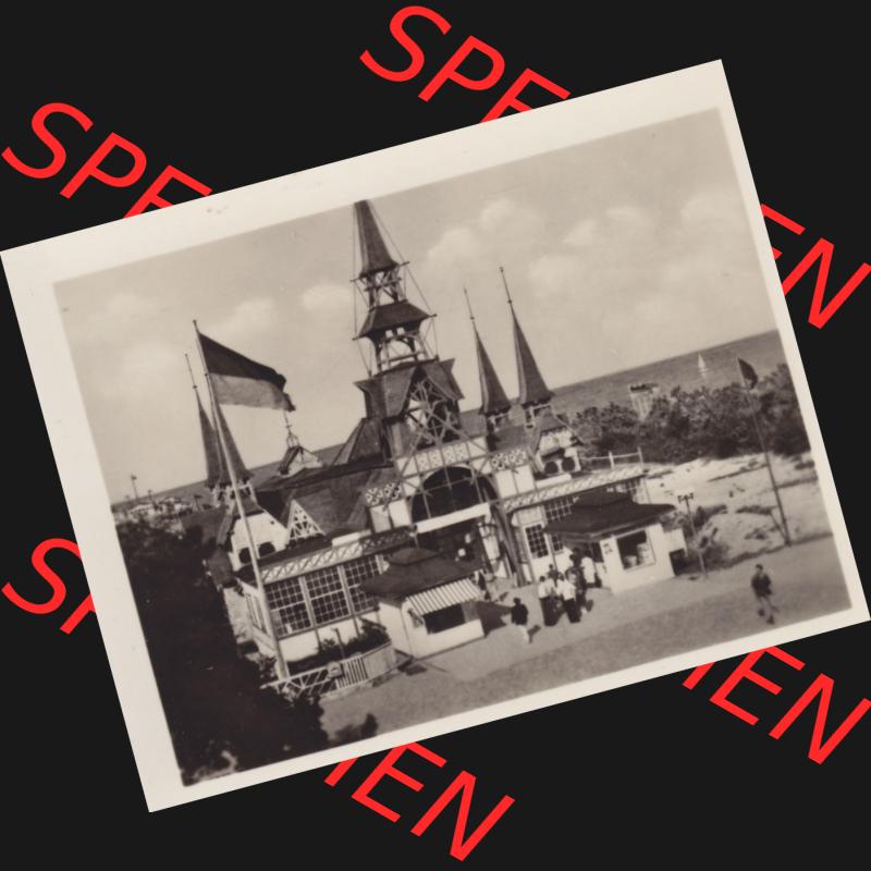 Altes Foto aus DDR Bezirk Rostock, Kreis Wolgast, Seebad Heringsdorf 1955, Seebrücken-Eingang. Altes Foto der DDR Bezirk Rostock, Kreis Wolgast, Insel Usedom,... Sammlung