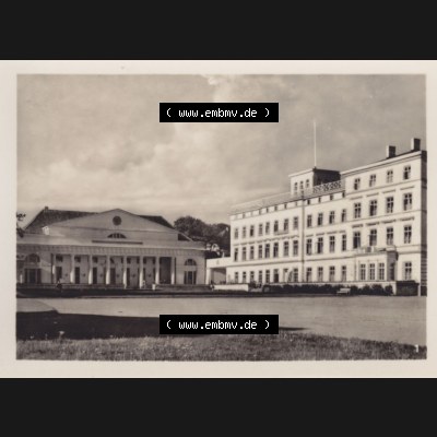 Altes Foto DDR Bezirk Rostock, Kreis Bad Doberan, Ostseebad Heiligendamm, 10 Aufnahmen für den Fotofreund 1953, 1. Kurhaus mit Haus Mecklenburg. Alte Foto Ansichten... Sammlung