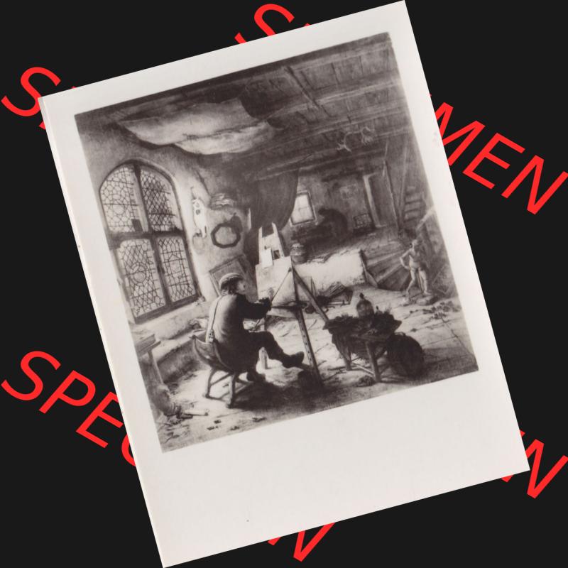 Fotos DDR Bezirk Dresden, Kreis Dresden, Stadt Dresden Gemäldegalerie Alte Meister, Foto vom Gemälde 1972, Der Maler in seiner Werkstatt. Foto von einen Gemälde... Sammlung