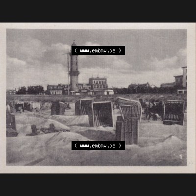 Alte Foto-Ansicht DDR Bezirk Rostock, Kreis Rostock, Hansestadt Rostock, Ortsteil Warnemünde 1957, 10 Fotos von Verlag Lederbogen - Karl-Marx-Stadt 1957, 1. Strand... Sammlung