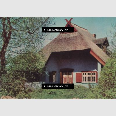 Fotos DDR Bezirk Rostock, Kreis Ribnitz-Damgarten, Ostseebad Ahrenshoop Lithografie von 1963, nach Aufnahmen von Fritz Wegschneider, Kleine Farbserie 8. Kunstkaten.... Sammlung