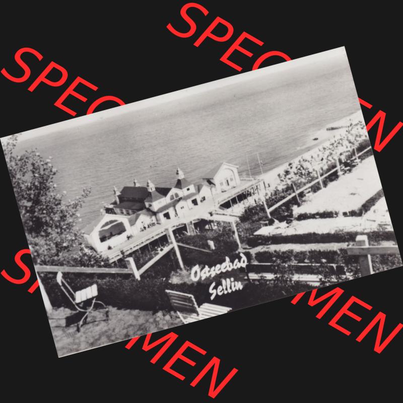 Foto-Ansicht DDR Bezirk Rostock, Kreis Rügen, Ostseebad Sellin 1959, Mit auf dem Foto unbeschriebenen Motiv (0001). Foto vom Graphokopie Heinz Sander G, Berlin... Sammlung