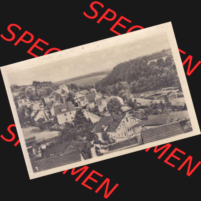 Fotos DDR, Bezirk Erfurt, Kreis Gotha, Tambach-Dietharz in Thüringen, 12 Amateur-Fotos, Foto 1. Blick vom Kirchturm. s/w - schwarzweiß Foto -... Sammlung