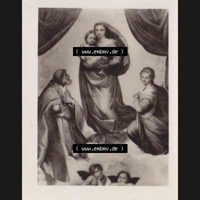 Fotos DDR Bezirk Dresden, Kreis Dresden, Stadt Dresden Gemäldegalerie Alte Meister, Foto vom Gemälde 1972, Die Sixtinische Madonna. Foto von einen Gemälde... Sammlung
