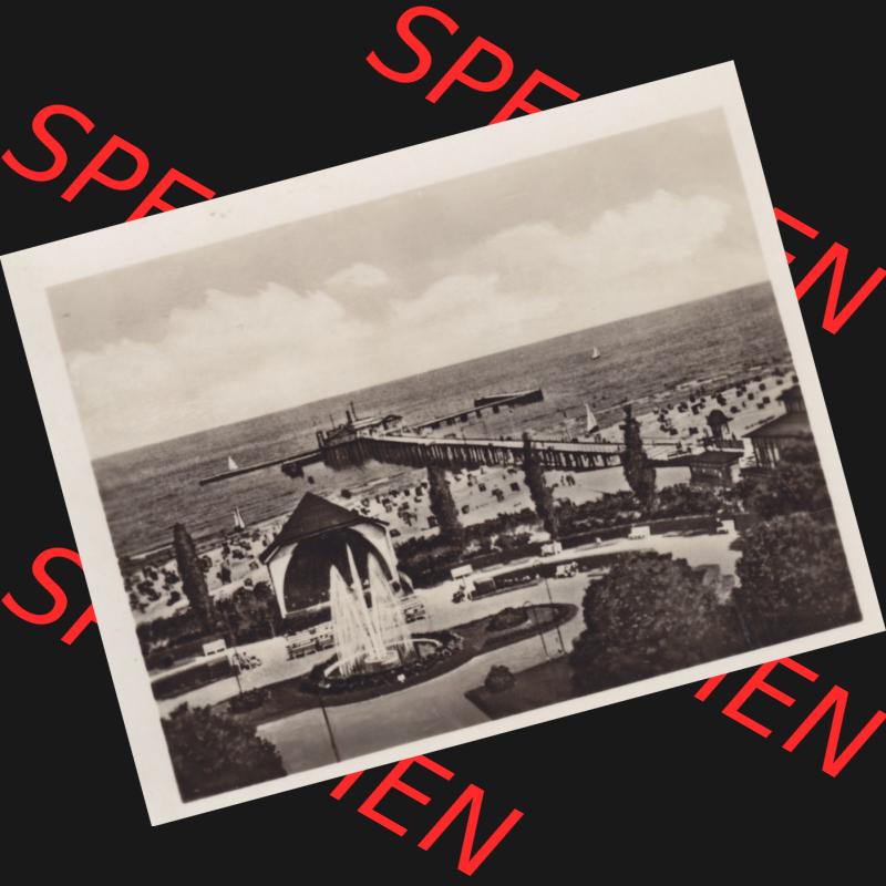 Altes Foto aus DDR Bezirk Rostock, Kreis Wolgast, Seebad Heringsdorf 1955, Konzertplatz und Seebrücke. Altes Foto der DDR Bezirk Rostock, Kreis Wolgast, Insel... Sammlung