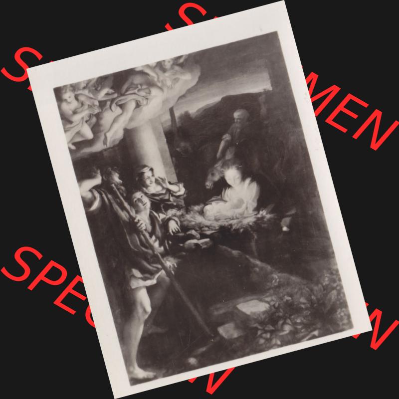 Fotos DDR Bezirk Dresden, Kreis Dresden, Stadt Dresden Gemäldegalerie Alte Meister, Foto vom Gemälde 1972, Gemälde Die heilige Nacht. Foto von einen Gemälde... Sammlung